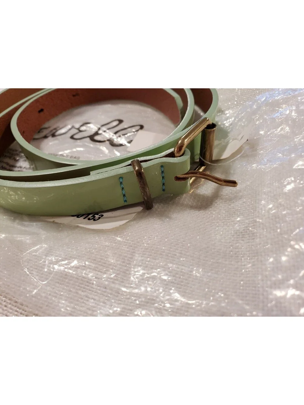 Madewell M/L Medium Large Patent Leather Green Thin Belt